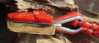 Na Na Ping Pendant Red Coral  M. Garcia Padlock Shape  1.75" Sterling  16.4g — photo 7