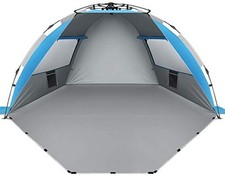 X-Large 4 Person Beach Tent Sun Shelter - Portable Sun Shade Instant Tent Blue