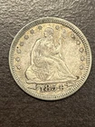 1854 Seated Liberty Quarter Dollar- Philadelphia, With Arrows, XF Extra Fine
