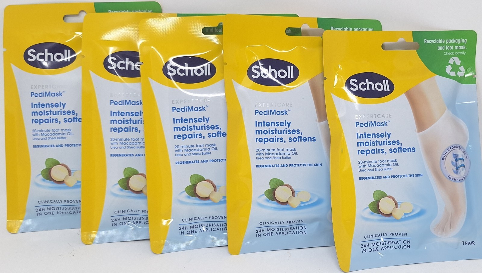 Scholl Foot Mask Intensive Treatment Intensely Moisturises Repairs Softens x 5