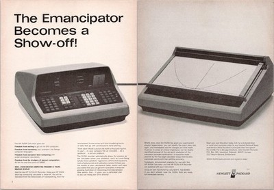 Hewlett Packard HP 9100A Calculator 9125A Plotter 1969 Vintage 2pg Magazine Ad