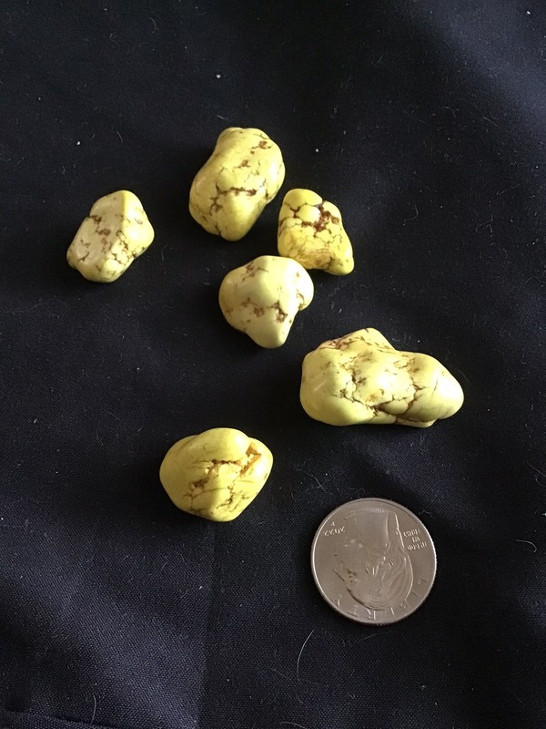 CITRON MAGNESITE TUMBLE STONES LOT GR8 FOR JEWELERS 6 PCS LEMON CHRYS