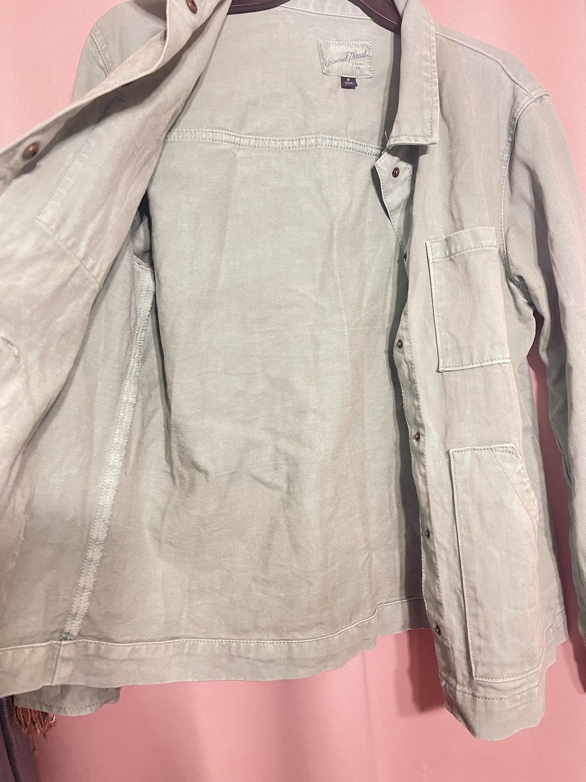 Universal Thread Light Green Utility Jacket Butto… - image 5