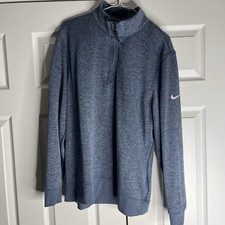 Nike Golf Soft Touch 1/4 Zip Pullover Mens Large Blue Embroidered Long Sleeve