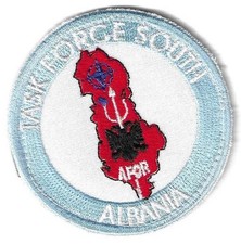 TASK FORCE SOUTH ALBANIA-AFOR-NATO FABRIC BADGE, MILITARY PATCH
