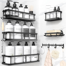 Shower Caddy Adhesive, Rustproof Shower Organizer with Soap Holder, Large Capaci