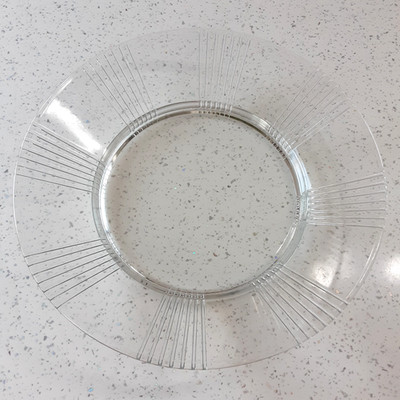 Große Klarglas Desert Snack Salat Obst Schale Schale 34 cm breit Art Deco Stil