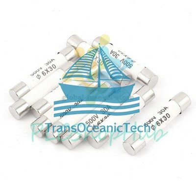 10 Pcs 500V 1A Low Breaking Capacity Cartridge Ceramic Fuses 6x30mm #nm