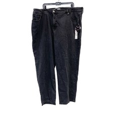Ava  Viv Women's High Rise 90s Stretch Straight Jeans Black Size 26