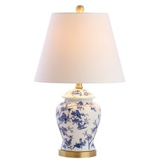 Jonathan Y Blue White Ginger Jar Table Lamp LED Energy Saving Antiques Design