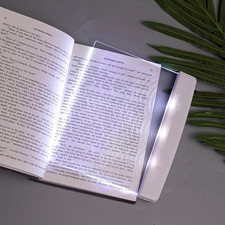 Flat Book Light Page Book Light for Reading in Bed at Night Clear LED Book Full