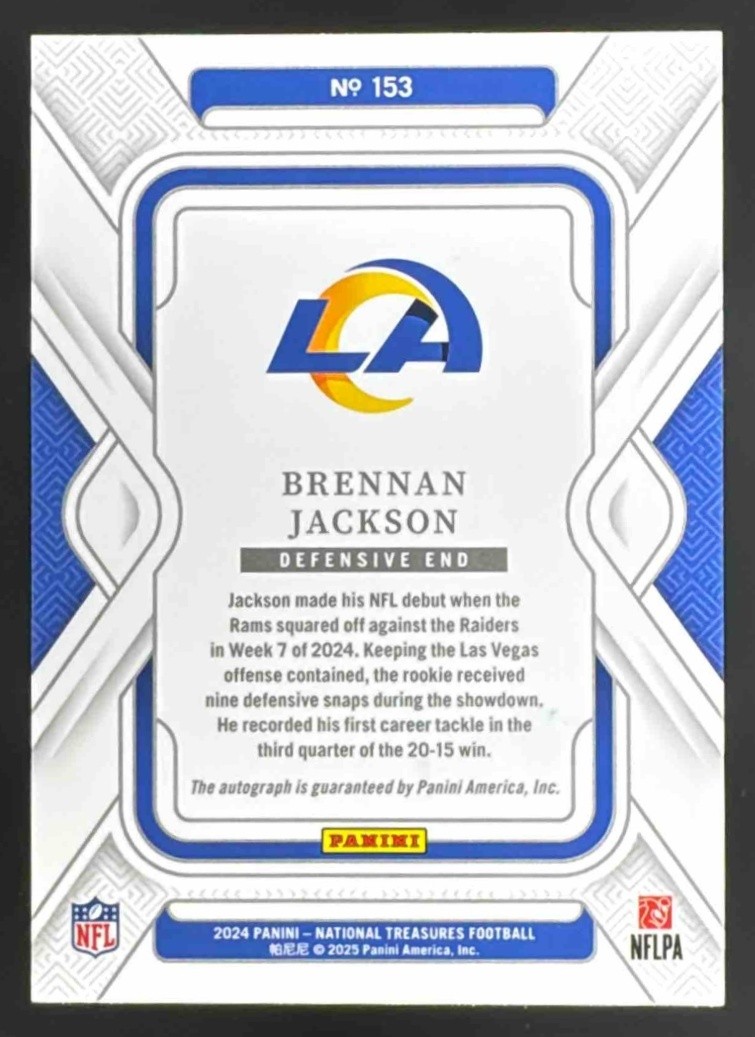 2024 National Treasures Brennan Jackson Rookie Signatures /90 Auto view 2