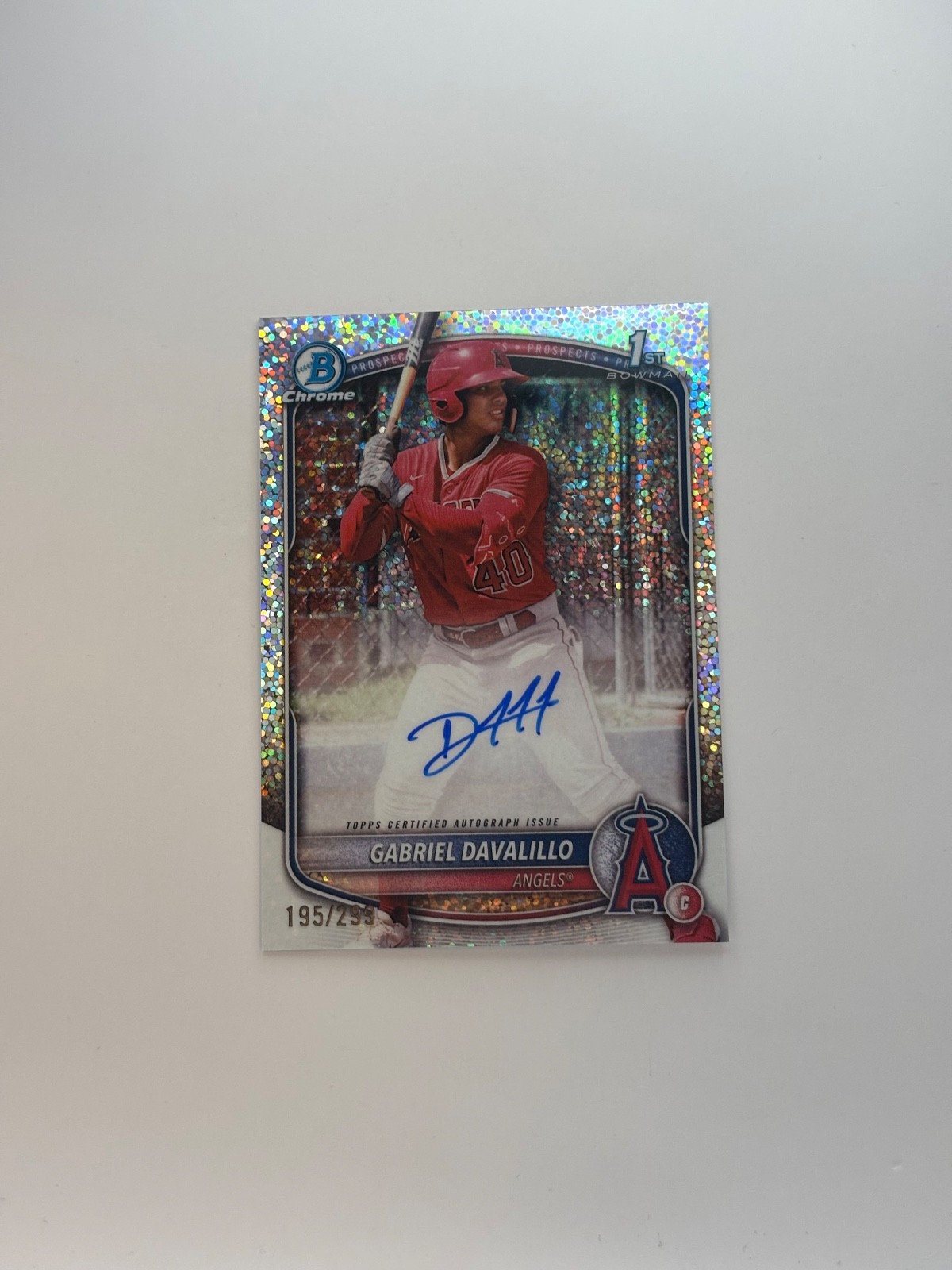2025 Bowman Chrome Speckle Refractor Gabriel Davalillo 1st ROOKIE AUTO /299