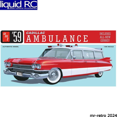 #ad AMT 1395 1 25 1959 Cadillac Ambulance W Gurney Plastic Model Kit $41.99