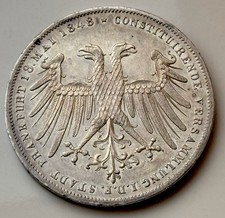 Frankfurt 2 Gulden 1848 Archduke John of Austria Silver AKS#39