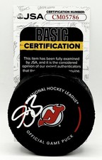 Sean Burke signed New Jersey Devils Official Game Puck autographed JSA