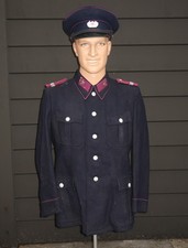 Original DDR Feuerwehr Uniform Jacke Mütze 50/60iger Jahre
