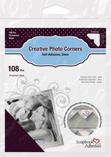Scrapbook Adhesives Paper Photo Corners Self-Adhesive 108/Pk Silver