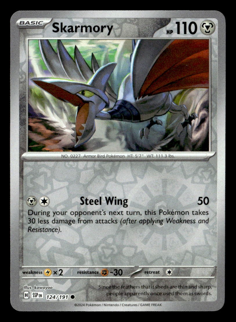 Pokemon Skarmory #124/191 tcg Near Mint or Better