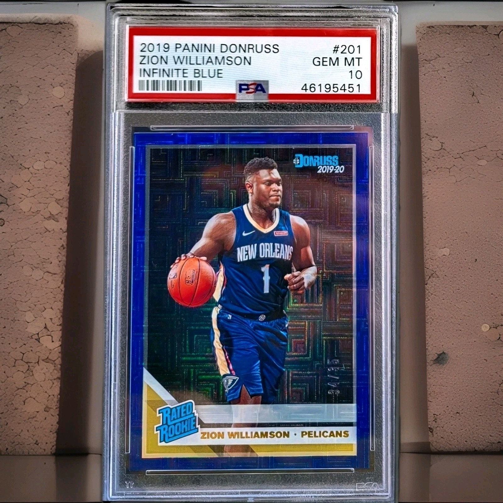 2019-20 Panini Donruss Blue Infinite Zion Williamson /35 Psa 10