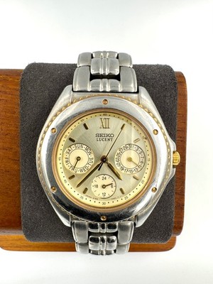 vintage seiko lucent 34mm Men Quartz Watch New Battery working 5Y89-0A30 f3080
