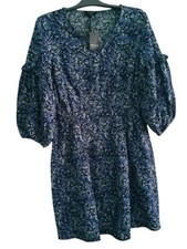 3/4 Sleeve Bubble Crepe Tea Dress