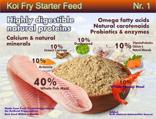 Alimento para peces Koi Fry - Alimento natural con artemia, camarones y proteínas marinas