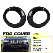 Pair Front Fog Light Lamp Bezels Cover Trim Grill for BMW X3 E83 LCI 2007-2010
