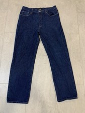 Mens 38L Banana Republic Button Fly Dark Wash Straight Denim Blue Jeans USA MADE