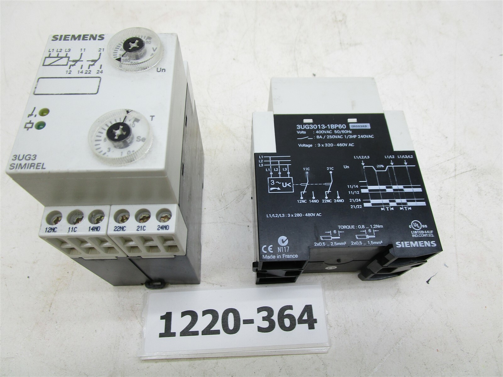 Siemens Furnas 3UG3013-1BP60 Metering Relay 8A 1/3 Hp 3 Ph 3 X 320-460 VAC