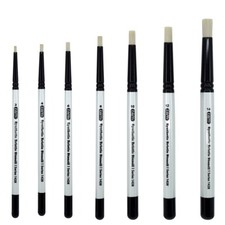 AS-237 White Bristle Deluxe Synthetic Stencil Brush Set 7 pcs