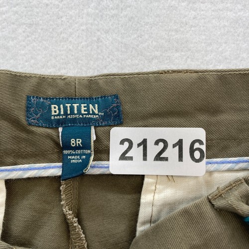 Bitten Sarah Jessica Parker Pants Women's 8 Green High Waist Trouser Chino NWT - Picture 5 of 13