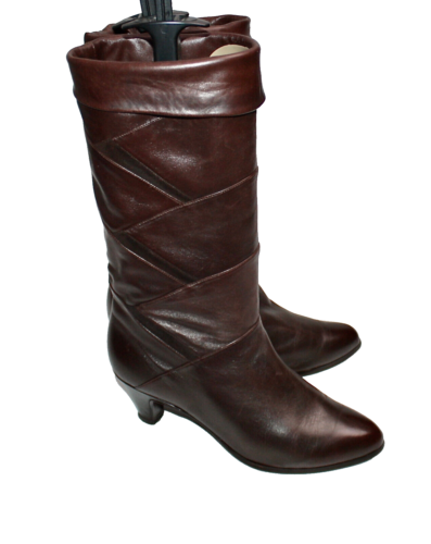 SALAMANDER VINTAGE DAMENSTIEFEL LEDER DUNKELBRAUN NORMALSCHAFT 5 F #K-1-21# - Bild 3 von 11