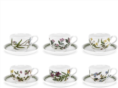 Botanic Garden 10oz Teacup and Saucer - Set of 6 | Assorted Floral Motifs | F... - Picture 2 of 8
