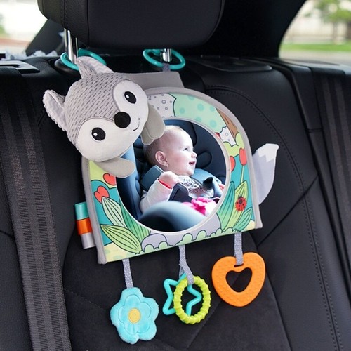 Sensory Rattle Teether Rear Facing Car Mirror Toy Toddlers Carseat Travel Gear - Picture 6 of 9