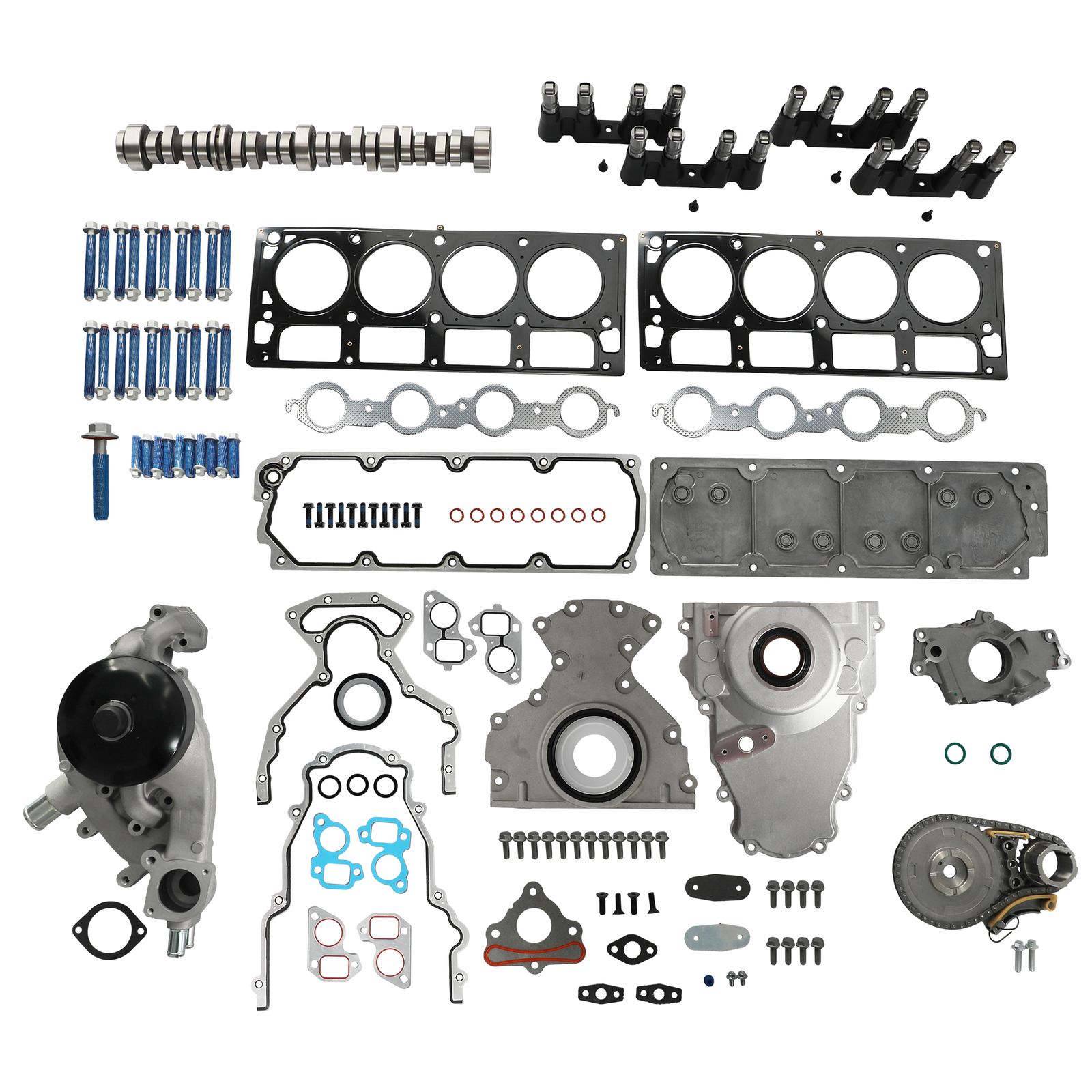 Non AFM DOD Camshaft Lifter Kit w/ Timing Pump Gasket For 07-13 Chevy GM 5.3L