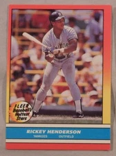  (2)  1988 Fleer Revco Baseball's Hottest Stars Rickey Henderson Yankees 