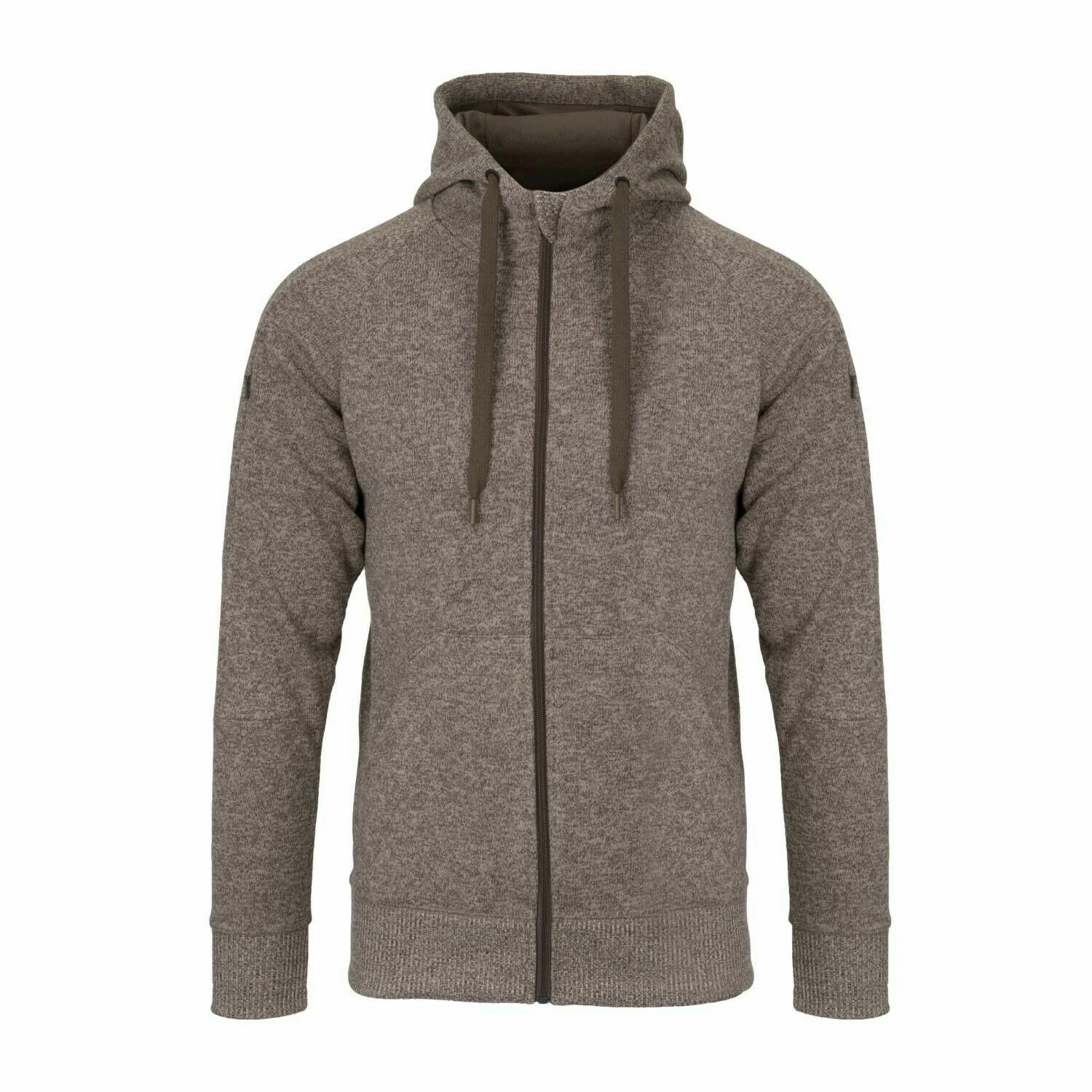 SACAI Felpa con cappuccio tattica coperta Helikon Tex cerniera intera marrone chiaro melange
