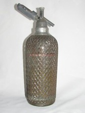 ANCIENNE BOUTEILLE A EAU DE SELTZ SIPHON ANGLAIS GRILLAGE SPARKLETS
