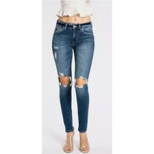 NEW KanCan Jeans Womens Size 3X Midrise Distressed Gemma Skinny NWT