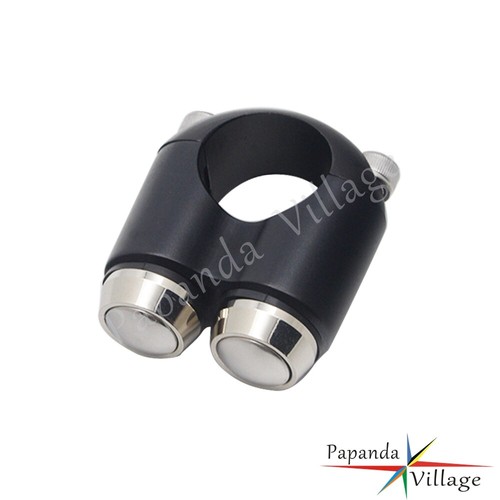 2-Button Horn Light Switch M-Switch For Harley Dyna Chopper Cafe Racer 7/8" Bars - Picture 2 of 7