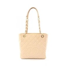 CHANEL Matelasse PST Chain Tote Bag A20994 Grained calfskin Beige Used Women GHW