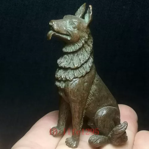 chinese Bronze Carving dog Figurine Statue gift Collection H6.5 CM not antique - Picture 1 of 9