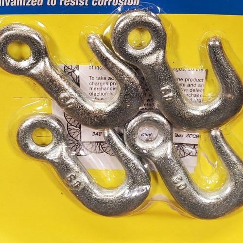 Central Forge 4 PC #60 Eyelet Hooks For 1/2 Chain Drop Forged 397lb Capacity NOS - Imagen 4 de 7