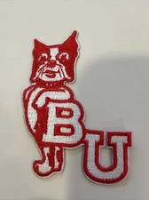 BU Boston University Terriers Vintage Embroidered Iron On Patch 2.75”x 1.75