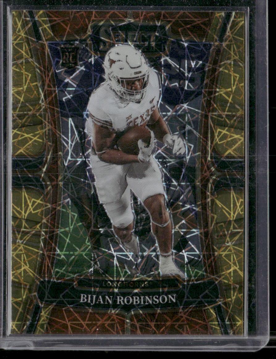 2023 Panini Select Draft Picks #9 Bijan Robinson Gold Lazer Prizm