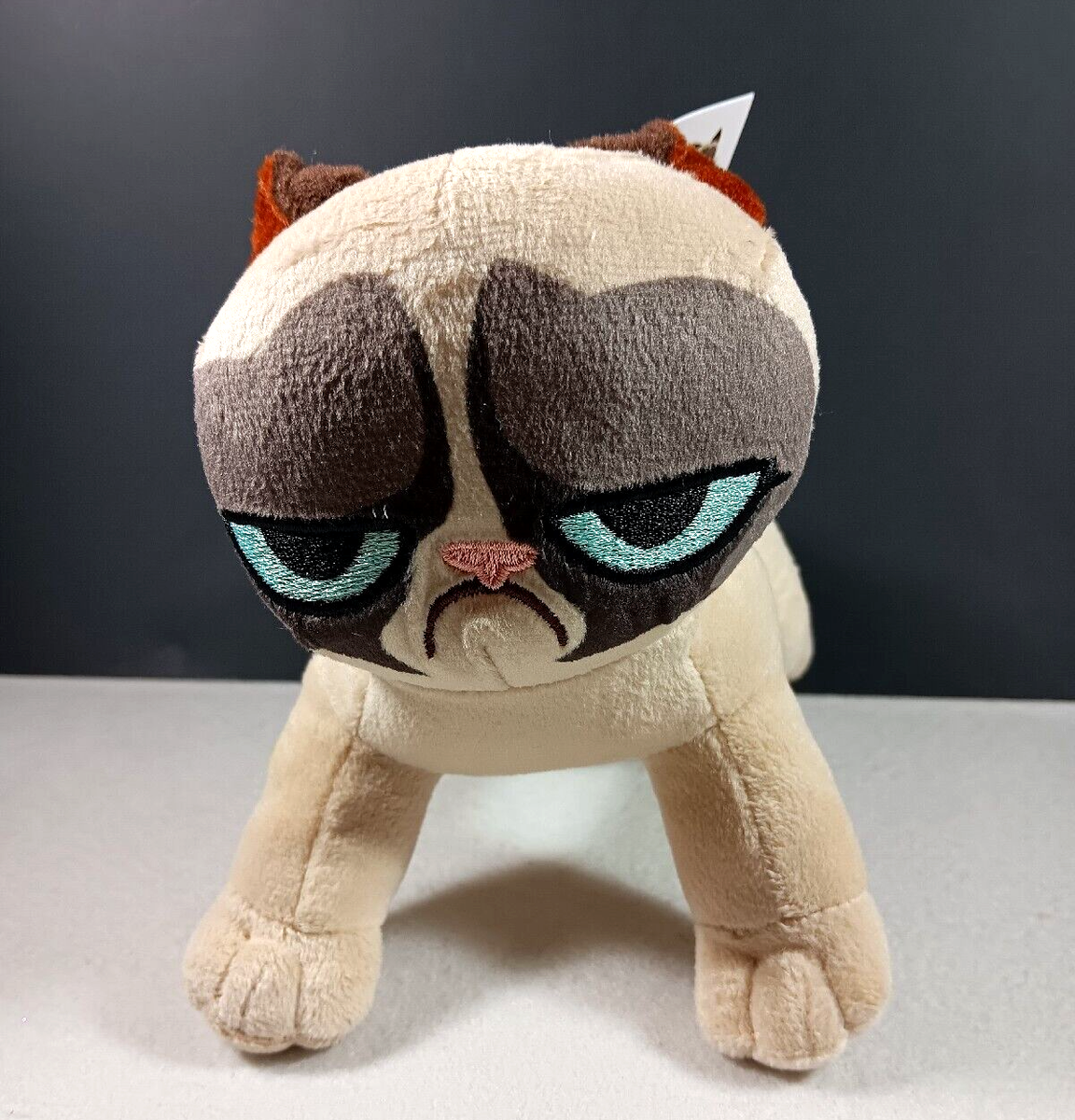 Toy Factory Grumpy Cat Plush Stuffed Feline Animal Meme Tan Brown 9