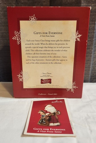 Hallmark 2003 Keepsake Ornament A Visit From Santa Gifts For Everyone Christmas - Picture 8 of 8