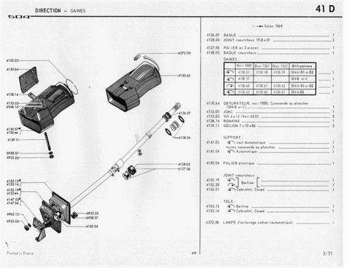 Joint colonne de direction Peugeot 504 cc ->3.055.865 et 504 sans DA ->2.933.948 - Picture 3 of 3