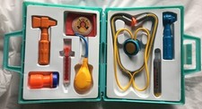 Child's Toy Medical Doctor Kit Made In Hong Kong 7 Piece Set Vintage Unused